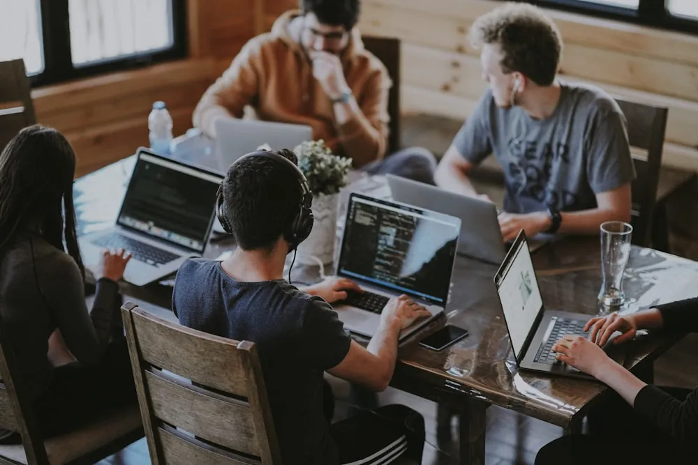 Columbix engineers working together at a shared table